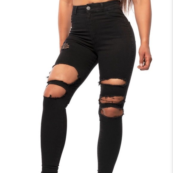 super ripped black jeans